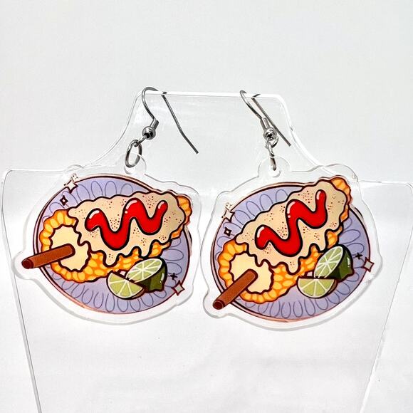 Elote Corn Earrings - Spanish Earrings - Mexican Accessories - Summer Earrings - Picture 1 of 8